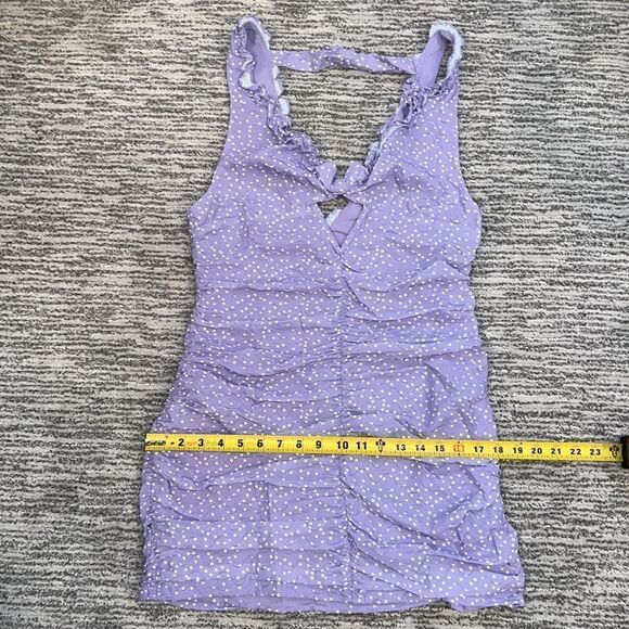 NWT For Love & Lemons Chelsie Mini Dress With All-over Polka Dot Print Large - Picture 13 of 16